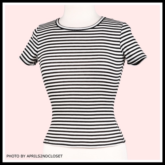 FREE PEOPLE BOHO STRIPE TEE RIB KNIT TOP A2C - Picture 14 of 16